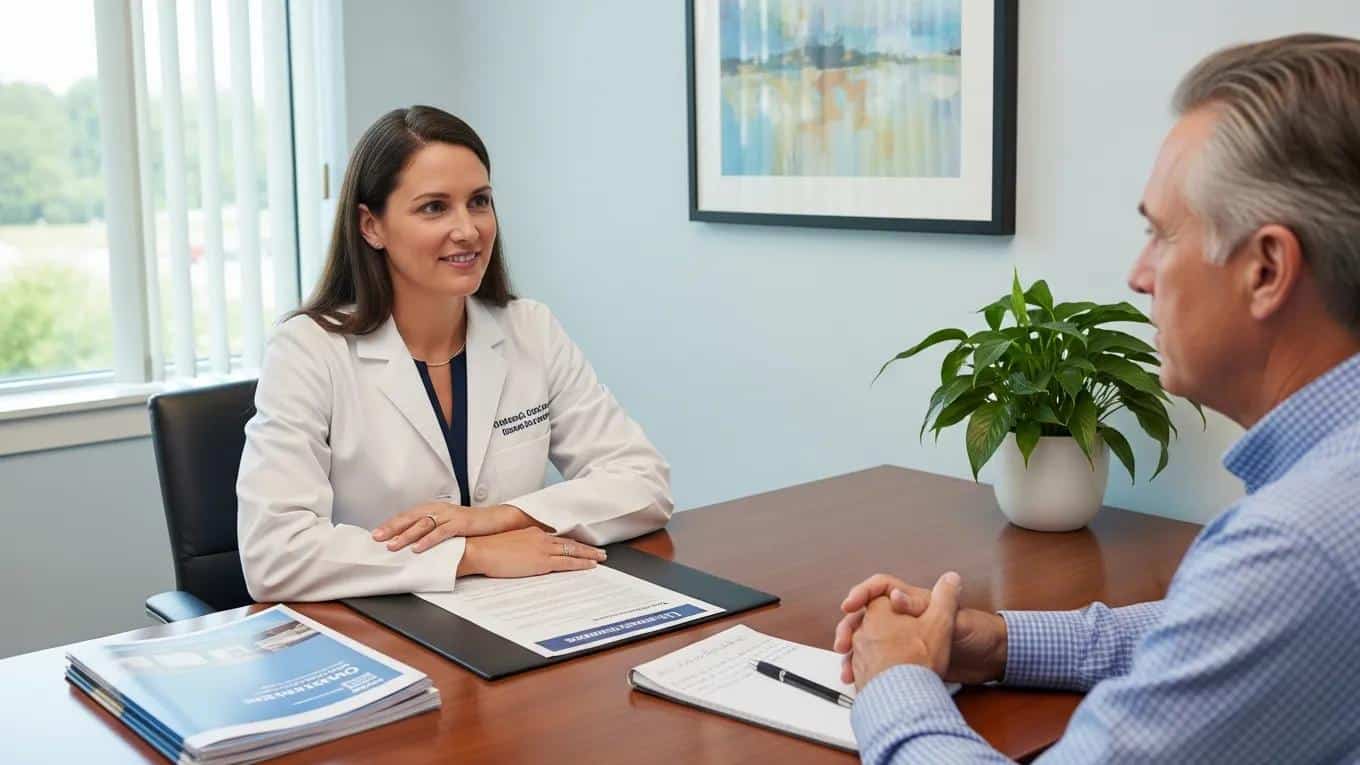 Healthcare provider discussing life insurance options with a patient