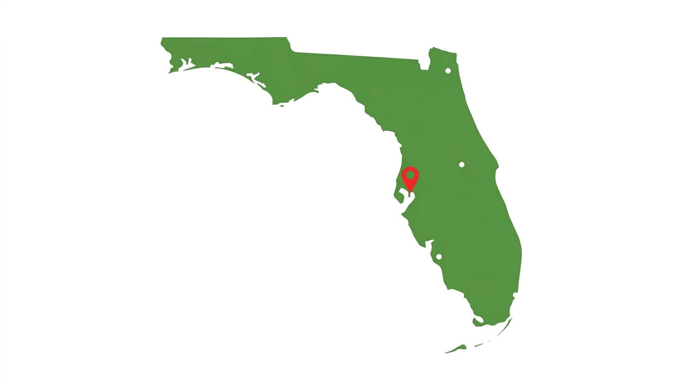 Map of Florida. iInsure is based in Tampa and provides insurance statewide across Florida.